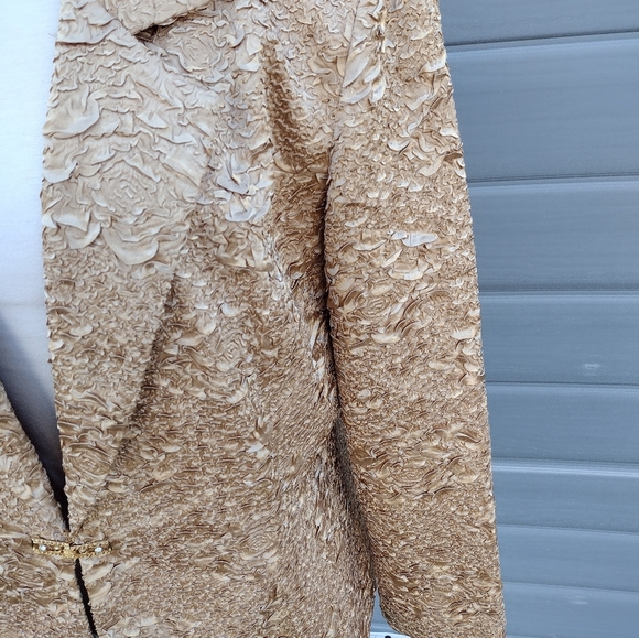 Vintage Talk of The Walk Gold Textured Blazer Jacket  Size 14 - Picture 3 of 11